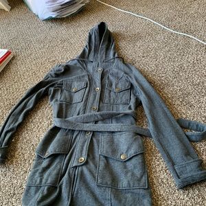 Tulle Belted Hooded Sweatshirt